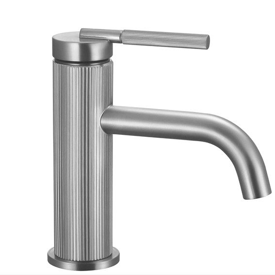 Bateria Umywalkowa Niska ARGON Nikiel Szczotkowany