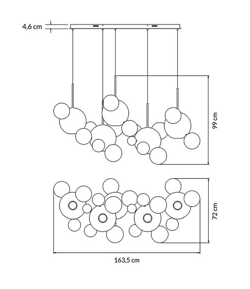 Lampa wisząca CAPRI LINE 5 Złota