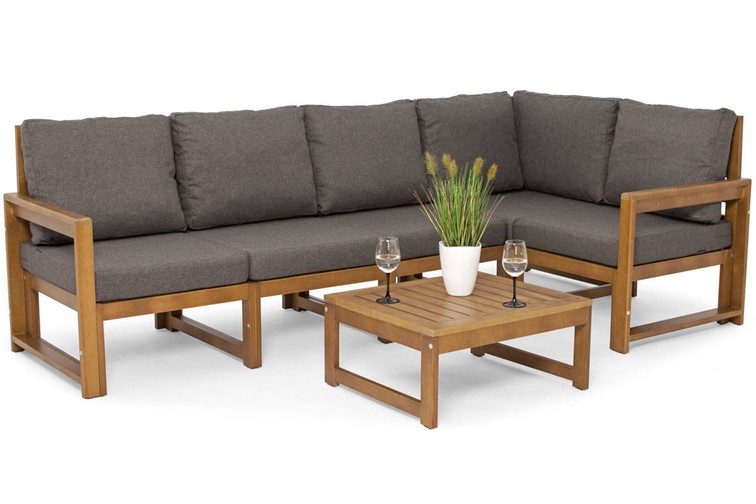 Zestaw Ogrodowy MALTA 5-Osobowy Brązowy/Grafitowy