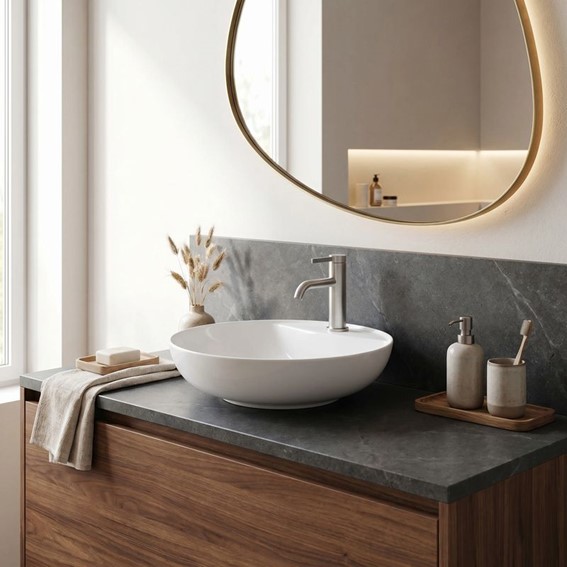 Bateria Umywalkowa RIVO Nikiel Szczotkowany