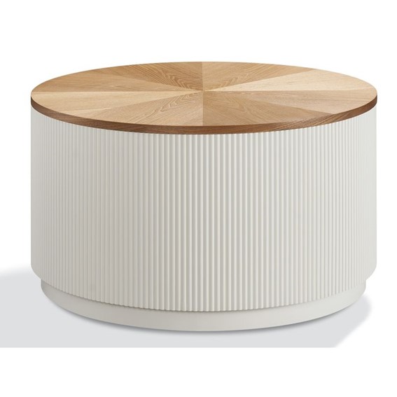 Stolik Kawowy STILIG ST580 Fi80cm Biały/Brązowy