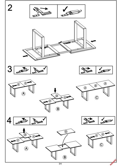 Stół Rozkładany VENOM (160-210)x90 Dąb/Czarny