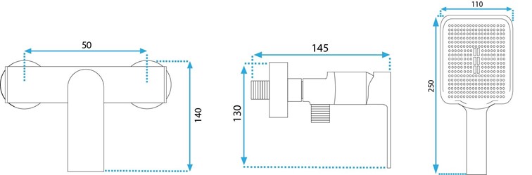 Bateria Prysznicowa HASS Złoty Szczotkowany