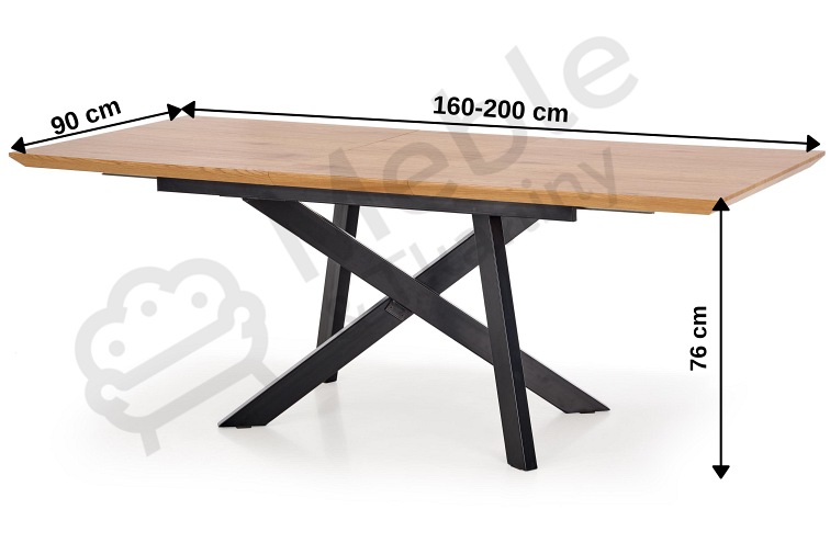 Stół Rozkładany CAPITAL (160-200)x90 Dąb Złoty