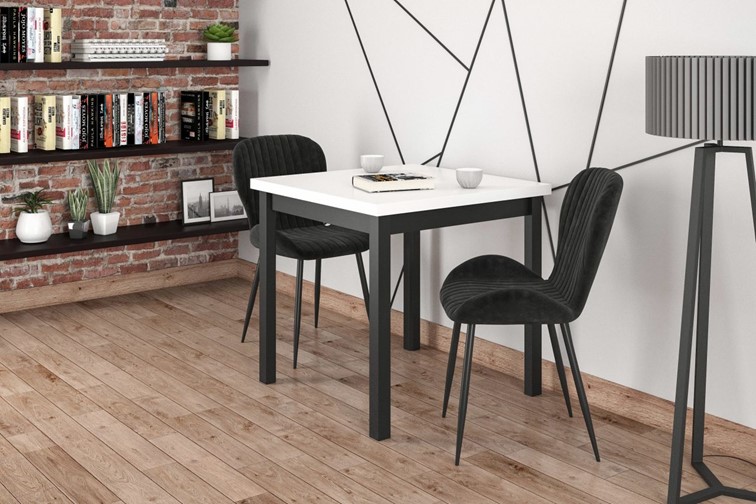 Stół ST25-FX 80x80 Biały/Czarny