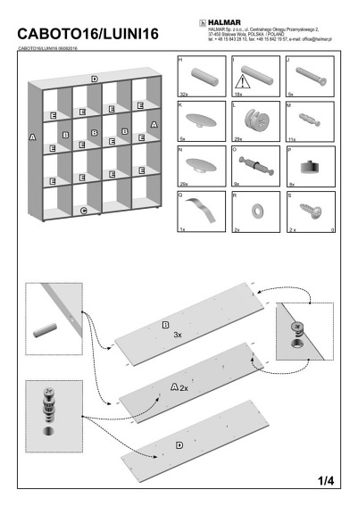 LUINI 16 regał dąb sonoma