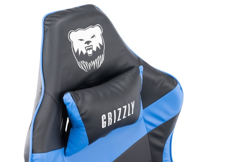 Fotel Gamingowy GRIZZLY RACE Niebieski/Czarny