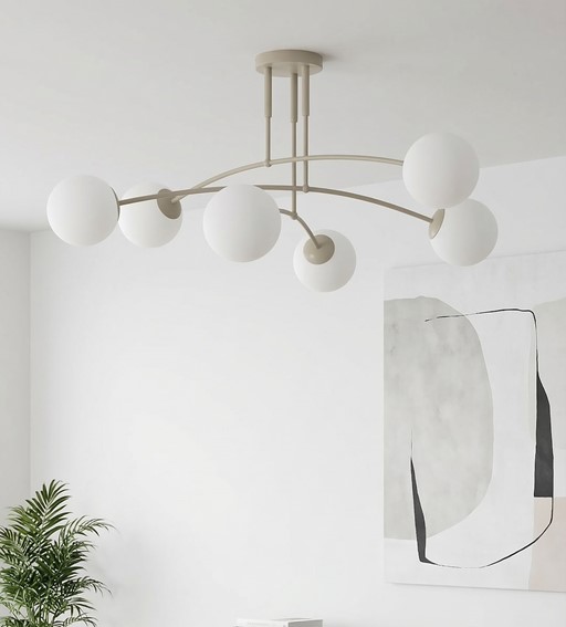 Lampa Sufitowa PREGOS 6 Beżowy/Biały