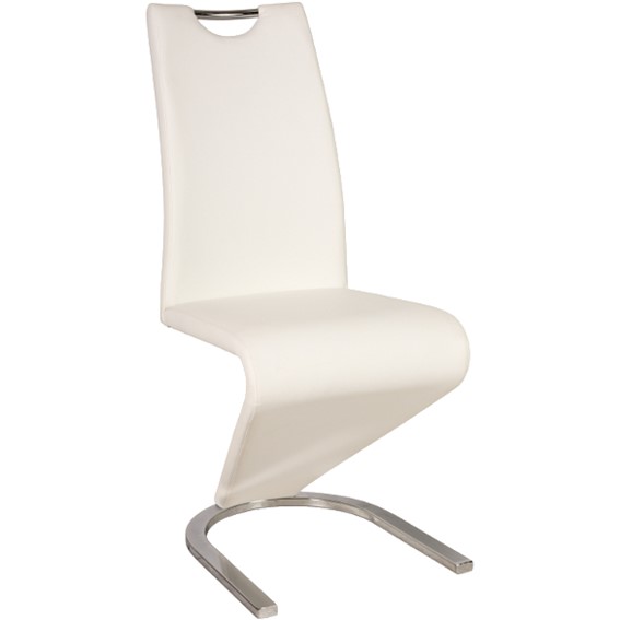 Krzesło H090 Ekoskóra Chrom/Biały