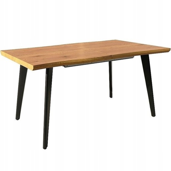 Stół Rozkładany FRESNO (120-180)x80 Dąb/Czarny