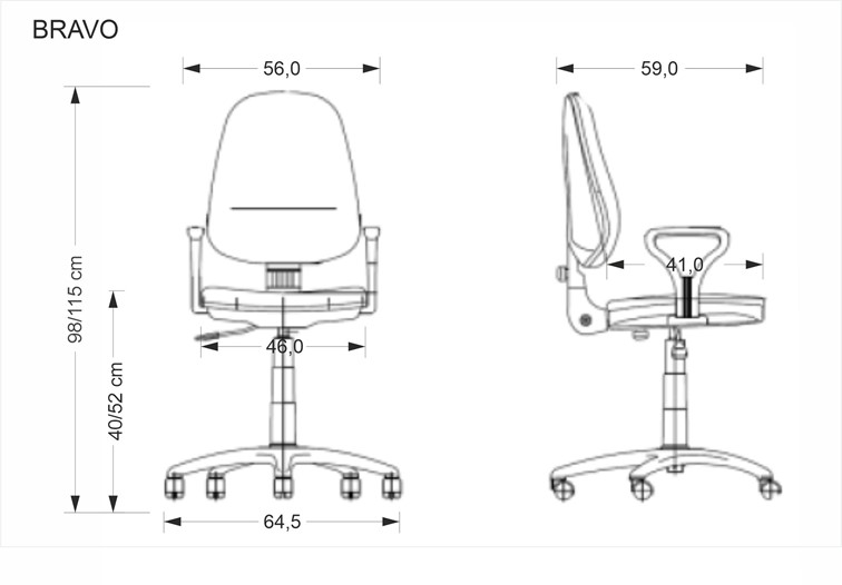 Fotel Biurowy BRAVO Popielaty
