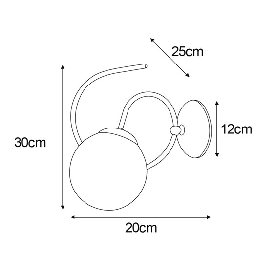 Kinkiet FLORO K-5128 Czarny/Bursztynowy