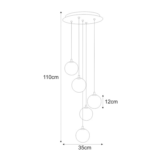 Lampa Wisząca DORI K-5556 Czarny/Grafitowy