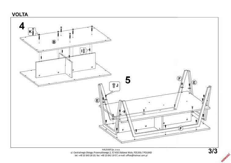 VOLTA ława czarny / dąb złoty