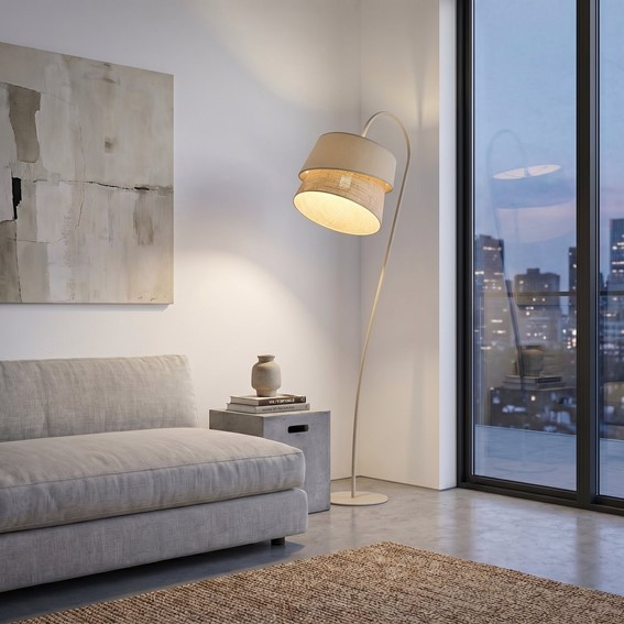 Lampa Podłogowa CANVA LP1 Beżowy/Rattan