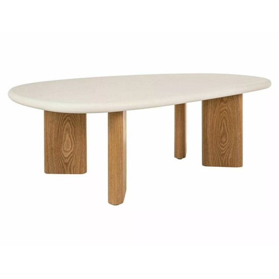 Ława ALPEN 130x80cm Ecru/Dąb