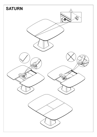 Stół SATURN II CERAMIC (210-160)x90 Biały Efekt Marmuru