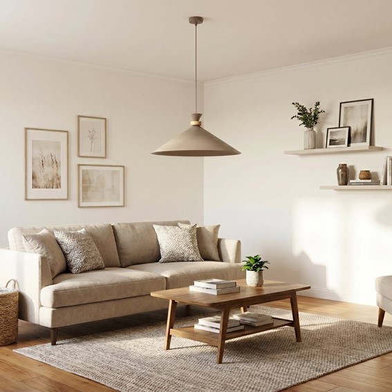 Lampa Wisząca OLIVO 1L Beżowy
