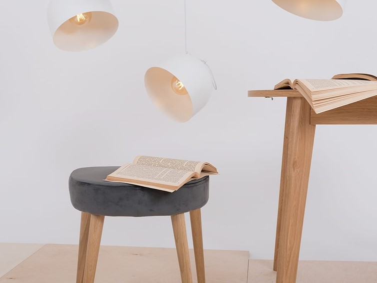 Taboret KIKO Szary Beż/Naturalny