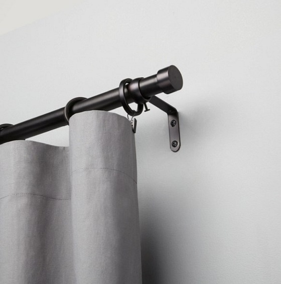 Pojedynczy Karnisz CAPPA 91-168 cm Szczotkowana Czerń