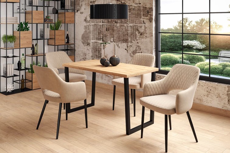 Stół ST(B)-FX 67x128 V60 Dąb Złoty Craft/Czarny