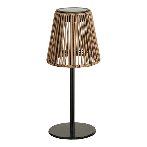 Lampa Stołowa SALFORD Solarna Czarny/Naturalny