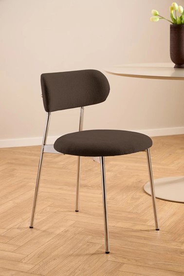 Krzesło LYRIC Brązowy/Chrom