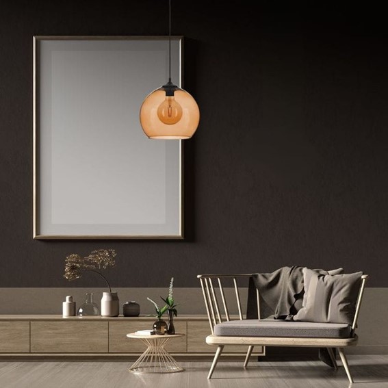 Lampa Wisząca LISIA 1L Czarny/Brązowy