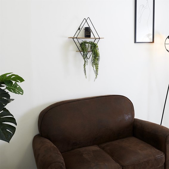 Półka Kwietnik DIAMOND Czarny/Naturalny