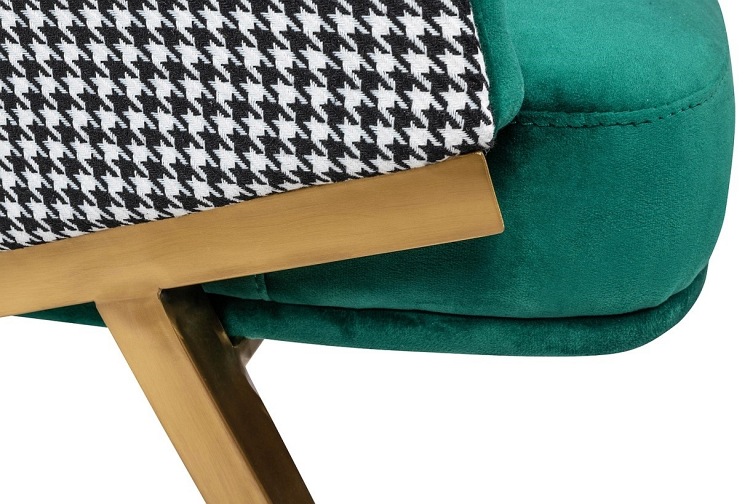 Fotel HAMPTON Velvet Szary/Zielony