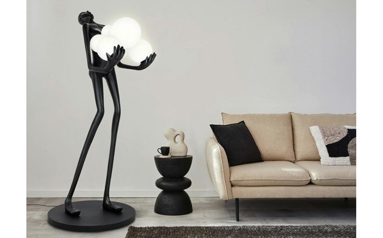 Lampa Podłogowa HUMAN Czarny/Biały