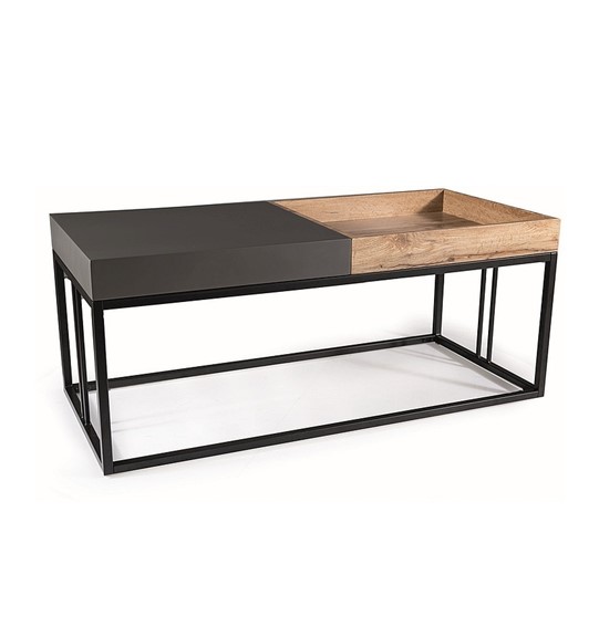 Ława LUNARIA Czarny Mat/Dąb/Antracyt