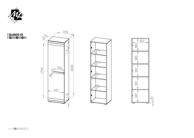 Bieliźniarka BLANCO 03 Sosna Śnieżna