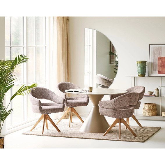 Stół Okrągły ANNECY fi120 Beżowy