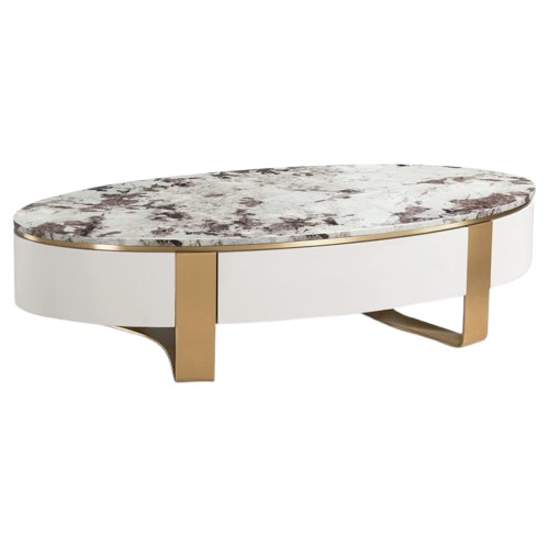 Stolik Kawowy STILIG ST923 150x80cm Biały/Złoty