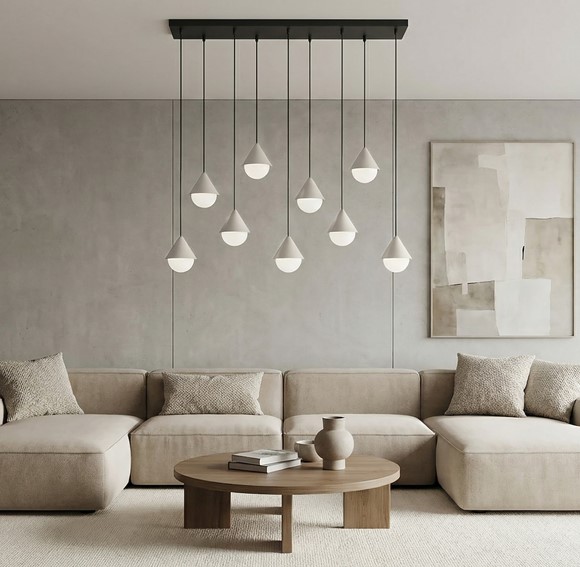 Lampa Wisząca GIRO 9 Czarny/Biały