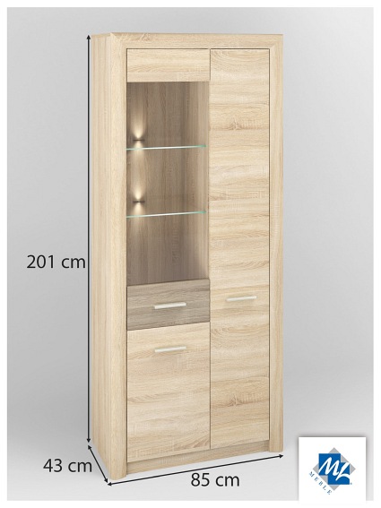 Witryna CASTEL 02/S Sonoma/Truflowy