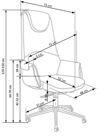 Fotel Gabinetowy CALVANO Ciemny Brąz/Jasny