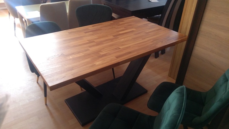 Stół VECTOR 150x90 Lity Dąb/Czarny