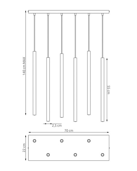 Lampa Wisząca SELTER 6 Beżowy