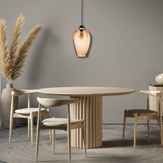 Lampa Wisząca BRISSA 1L Czarny/Brązowy