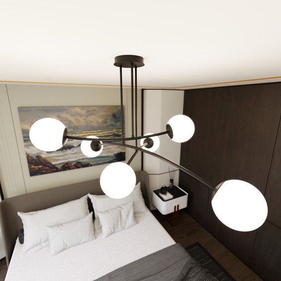 Lampa Sufitowa HALLDOR 6 Czarny