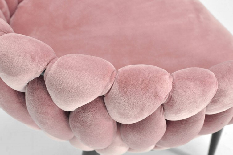 Krzesło ROSA Czarny/Pudrowy Róż