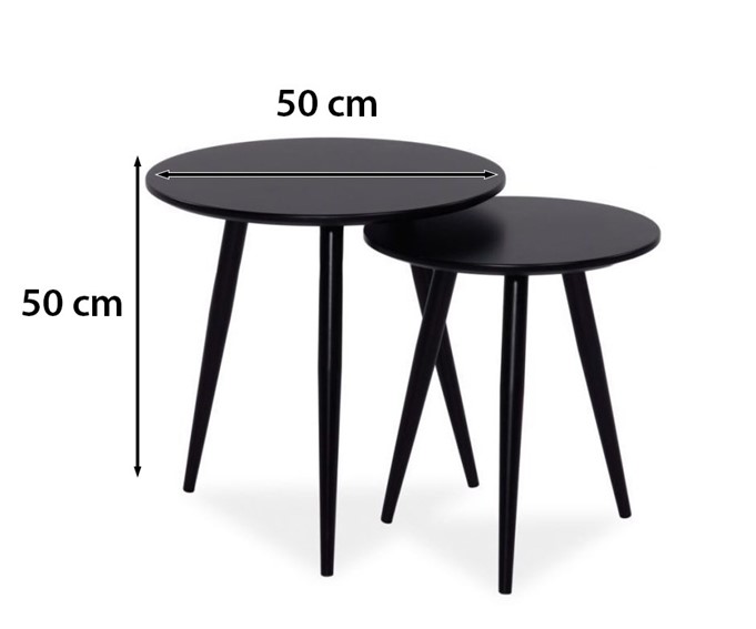 Stolik (Zestaw) CLEO fi50/40 Czarny