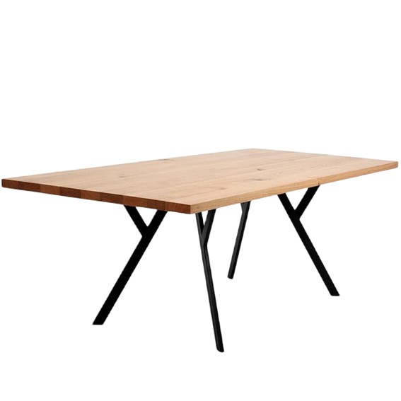 Stół Jadalniany ZX SOLID WOOD 180 Dąb/Czarny