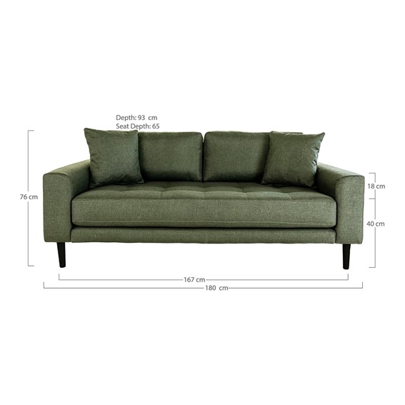 Sofa Trzyosobowa LIDO Zielony/Czarny