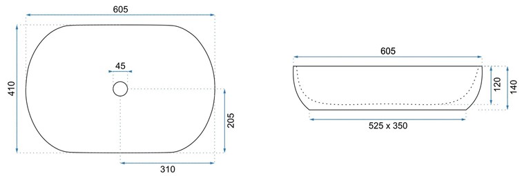Umywalka Nablatowa UMYWALKA CLEO 61 Miedziany/Czarny