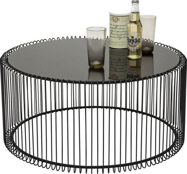 Stolik Kawowy Zestaw Wire 69x69x33 Czarny