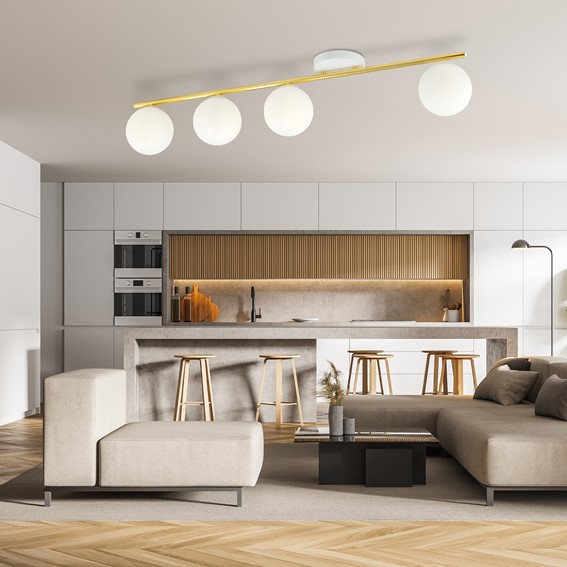 Lampa Sufitowa MONZA 4 Biały/Opal