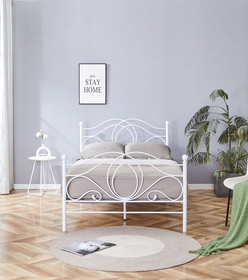 Łóżko Metalowe LM3-FX 120x200 Biały
